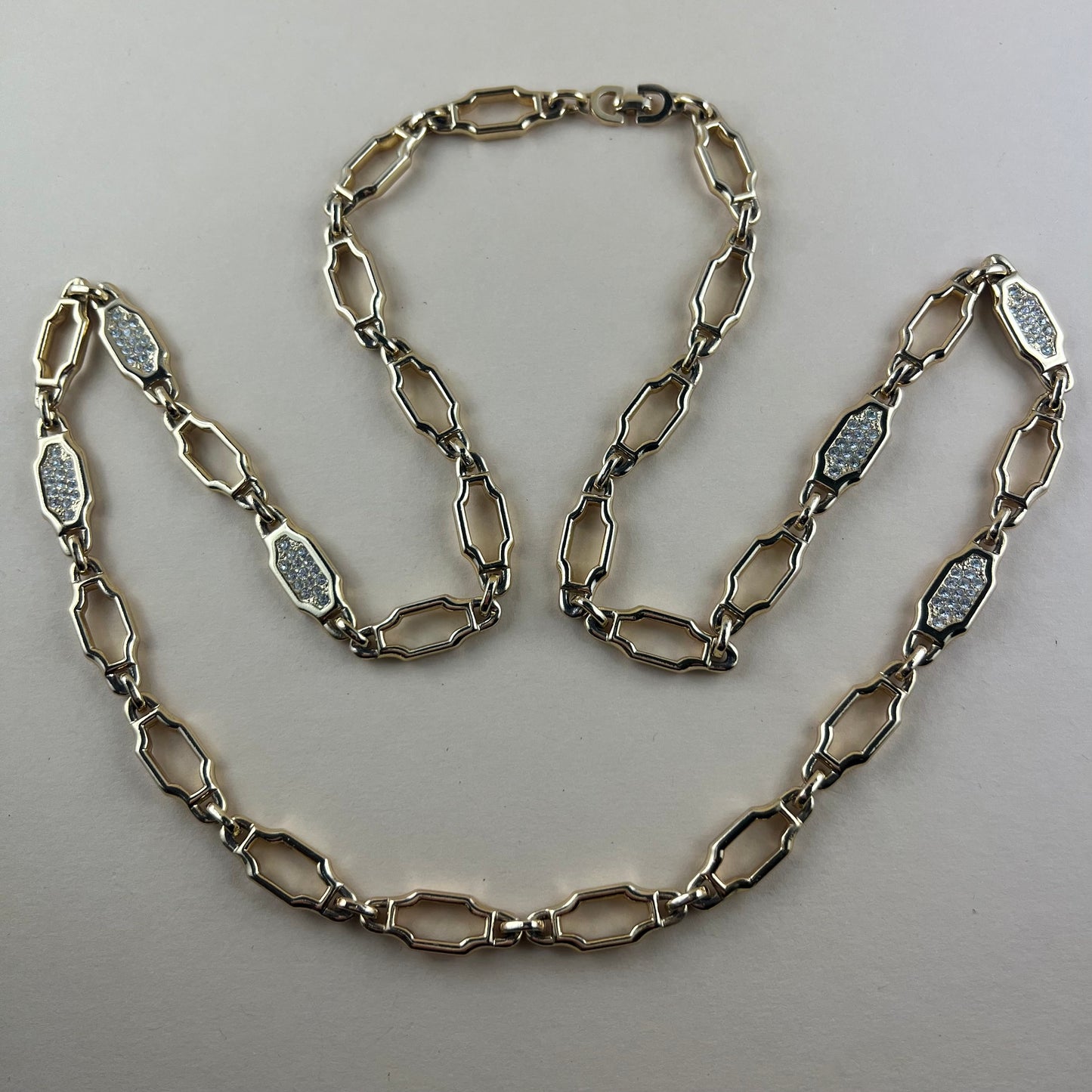 Vintage Christian Dior Set mit Kette, Armband und Clips doppelseitig