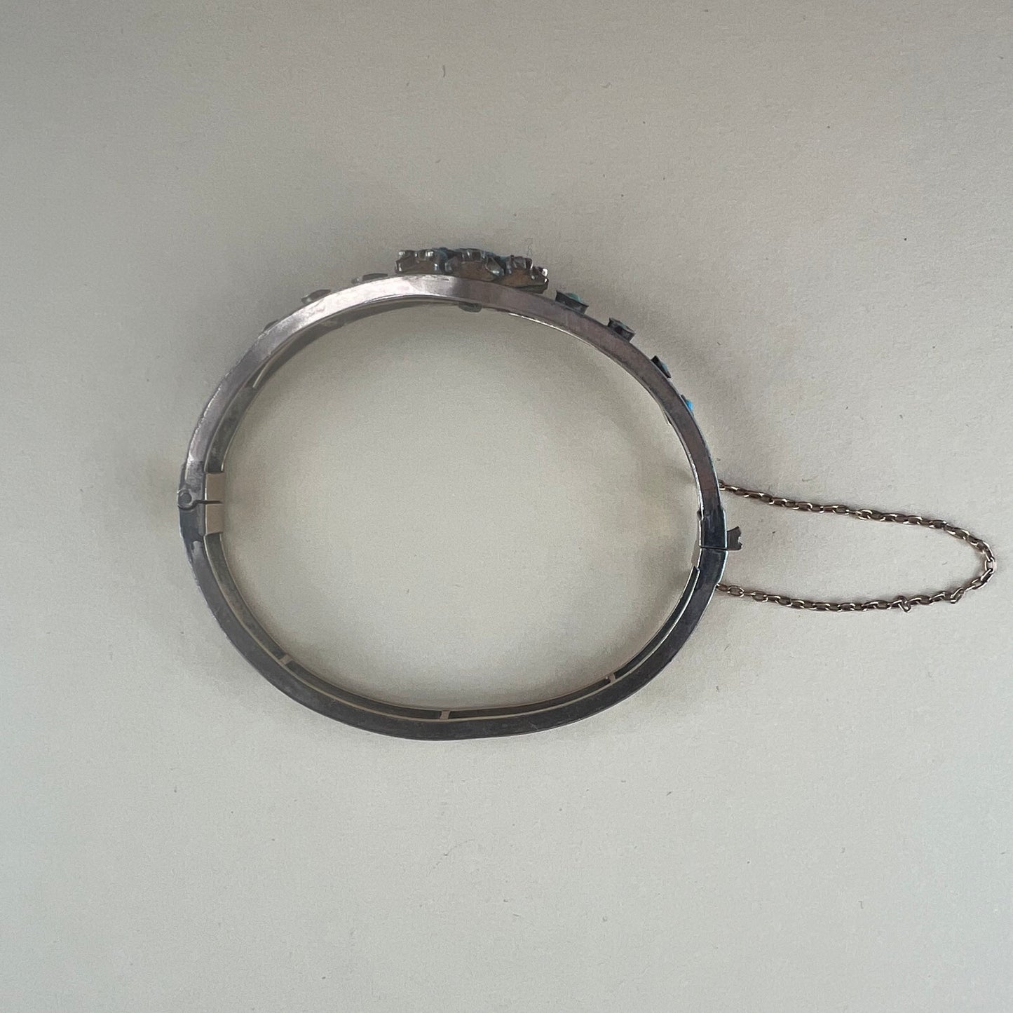 Viktorianischer Armreif mit Türkis und Süßwasserperle