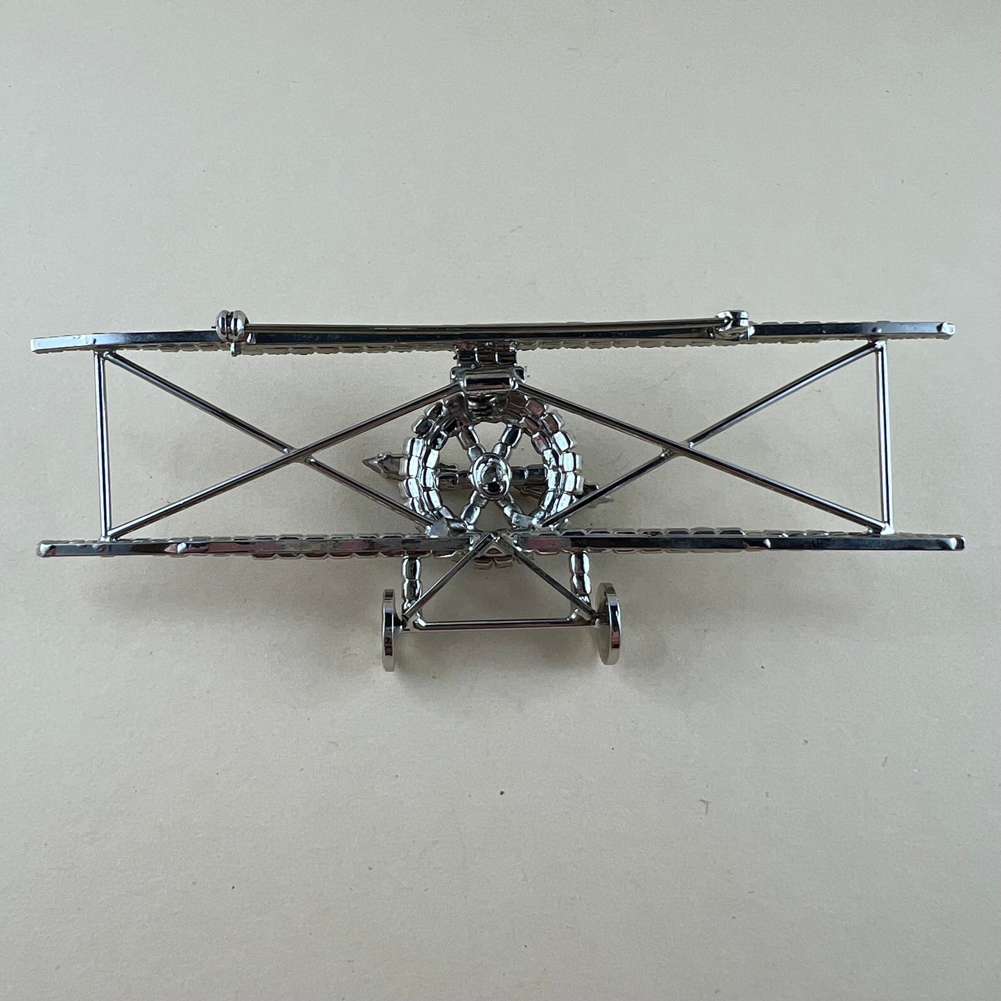 Vintage Helikopter Brosche mit Strasssteinen