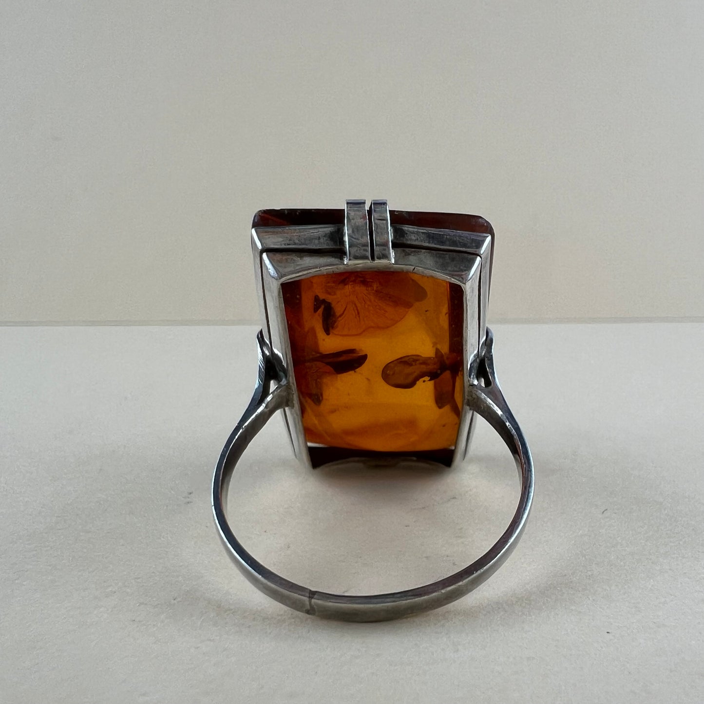 925 Silberring Bernstein Vintage & handmade