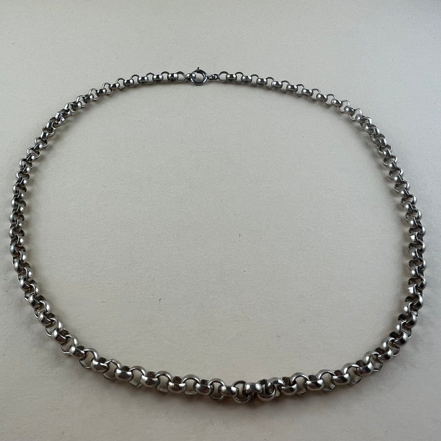 835 Silberkette mit Erbsmuster Vintage