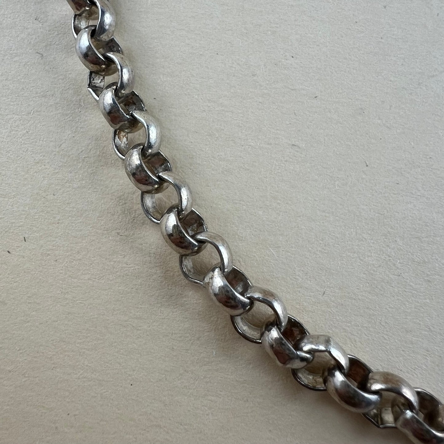 835 Silberkette mit Erbsmuster Vintage