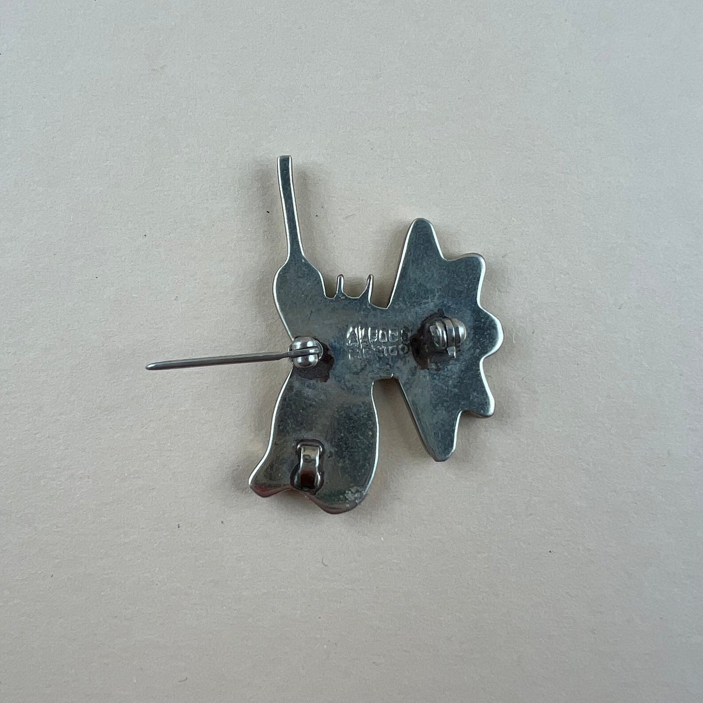 Kolibri Brosche Alpaka Mexiko