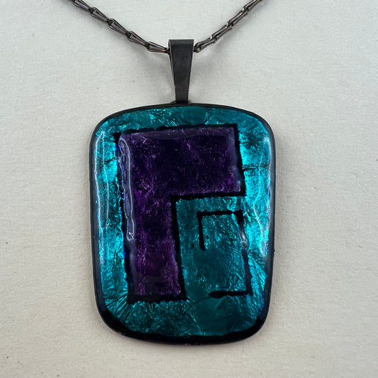 Vintage Emaille Anhänger mit Kette
