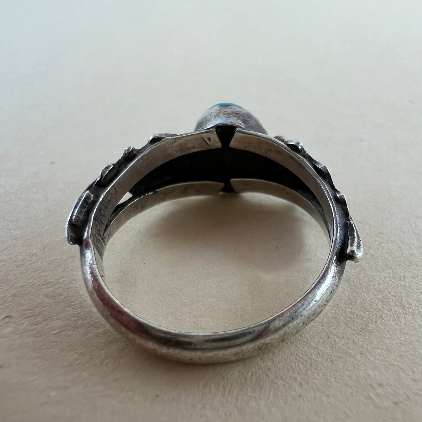 Vintage Indianerring aus Silber mit Türkis Navajo