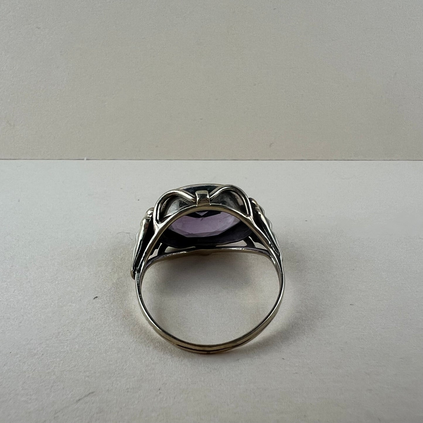 Antiker Ring vergoldet mit Ametist