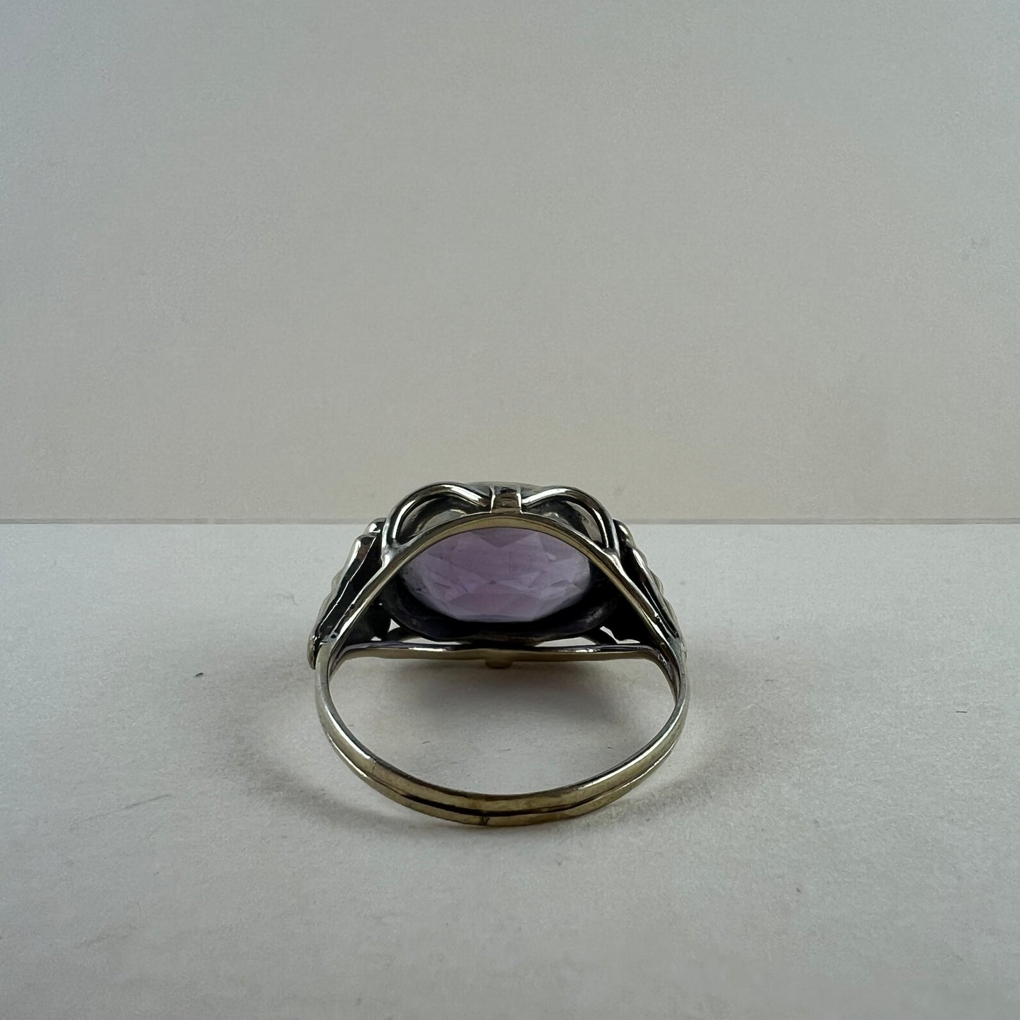 Antiker Ring vergoldet mit Ametist