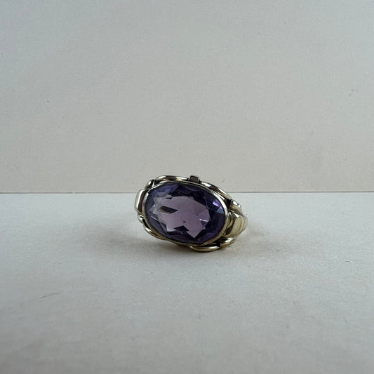 Antiker Ring vergoldet mit Ametist