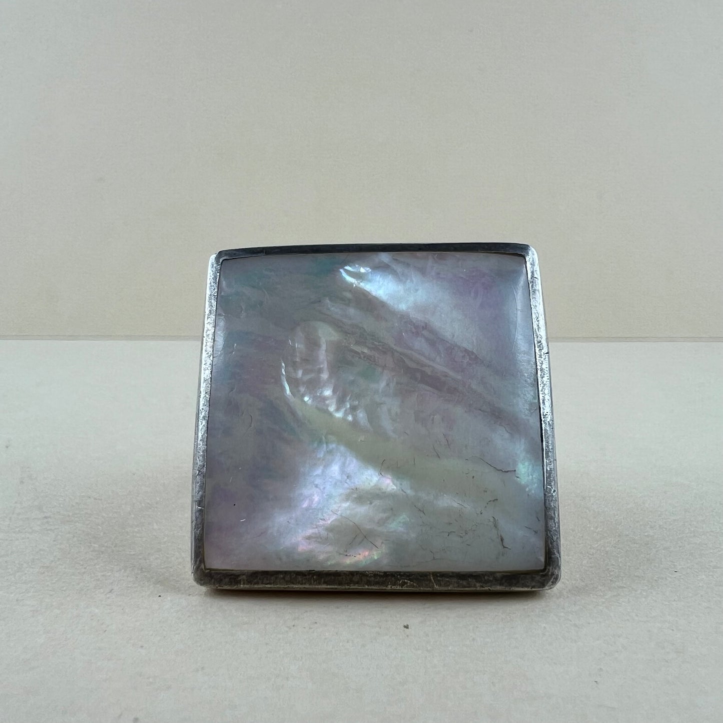 925 Silber Vintagering mit Perlmutt