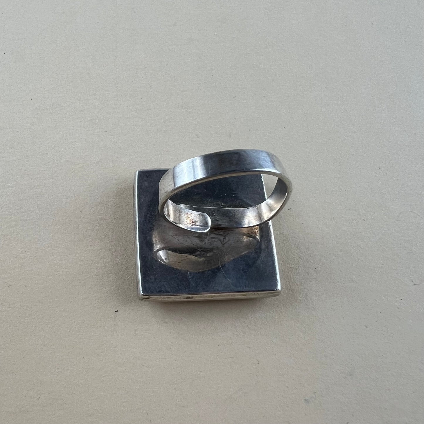 925 Silber Vintagering mit Perlmutt