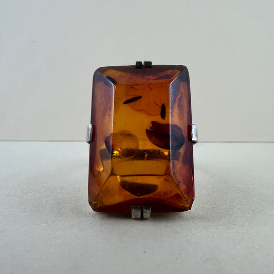 925 Silberring Bernstein Vintage & handmade