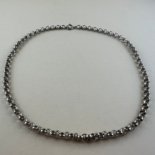 835 Silberkette mit Erbsmuster Vintage
