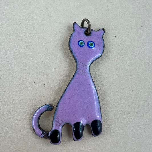 Katzenanhänger Emaille Vintage