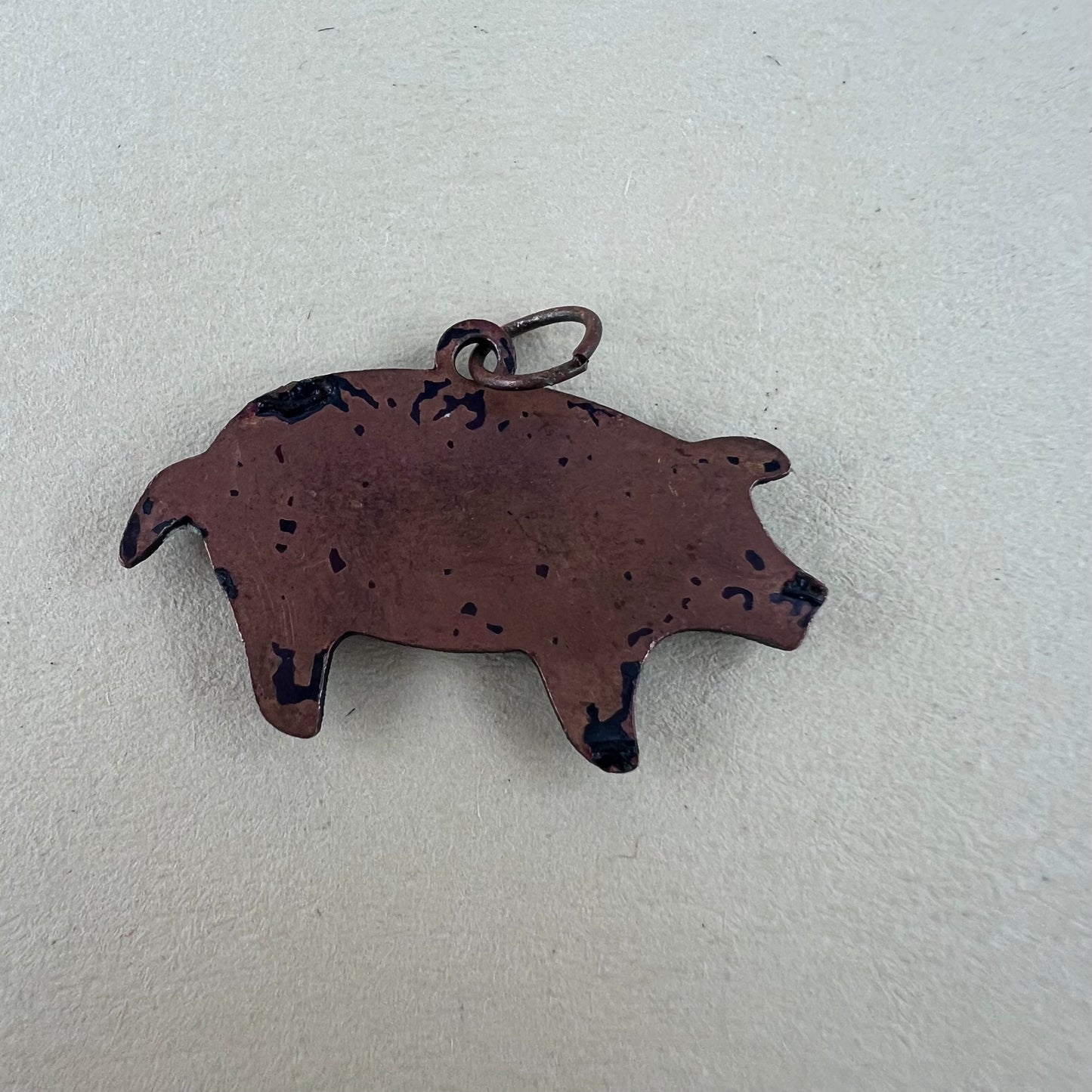 Schweinanhänger Emaille Vintage